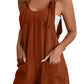 Adjustable Straps Pocketed Textured Romper