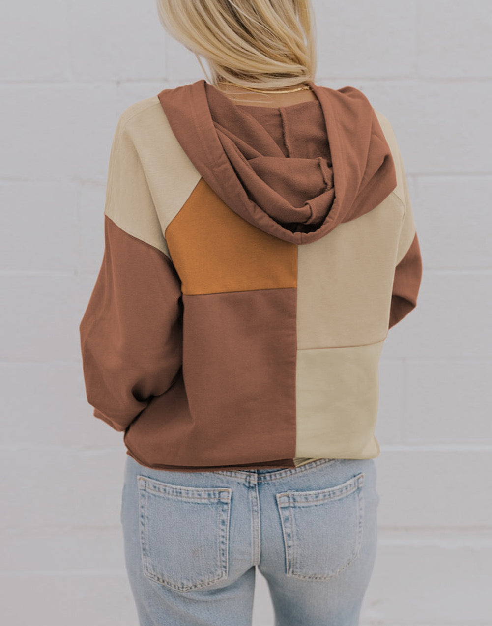 Colorblock Raglan Sleeve Pullover Hoodie