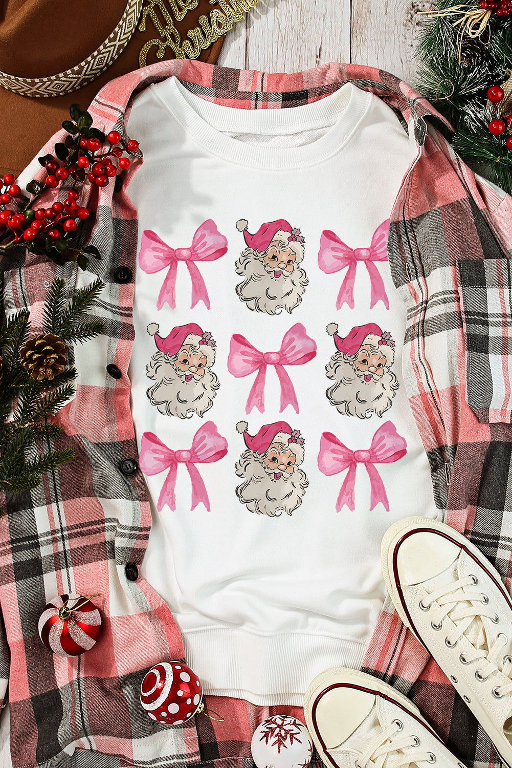 Santa Claus Bowknot Pattern Christmas Sweatshirt