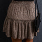 Leopard Drawstring Frilly Short Skirt