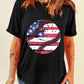 American Flag Baseball Graphic Crewneck T Shirt