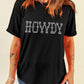 HOWDY Rhinestone Slim Fit Crew Neck T Shirt