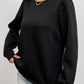 Cable Textured Puff Sleeve Sweatshirt