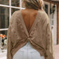 Exposed Seam Twist Open Back Oversized Sweatshirt