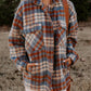 Plaid Print Chest Pockets Turn Down Collar Shacket