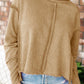 Exposed Seamed High Low Raw Edge Sweatshirt