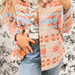 Western Aztec Print Button-Up Jacket
