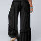 Frilled Drawstring High Waist Wide Leg Pants