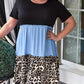 Colorblock Leopard Patchwork T Shirt Plus Size Dress
