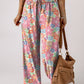 Floral Smocked Waist Loose Pants