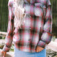 Plaid Flap Pocket Button Up Shacket