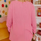 Plus Size Ribbed Textured Long Sleeve T Shirt