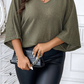Plus Size V Neck Textured Knit Dolman Top