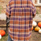 Plus Size Plaid Print Collared Button up Jacket