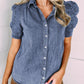 Bubble Sleeve Button up Denim Shirt