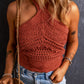Clay Knit Crochet Halter Neck Backless Tank Top