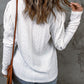 Solid Color Puffy Sleeve Textured Knit Top