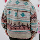 Plus Size Western Aztec Print Button up Jacket