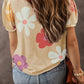 Flower Print Bubble Sleeve Tee
