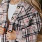 Sherpa Plaid Button Pocketed Jacket