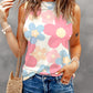 Floral Print Round Neck Sleeveless Top
