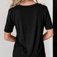V Neck Pocketed Rounded Hem Tee