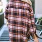 Oversized Flap Pockets Plaid Shacket with Slits