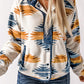 Western Aztec Snap Buttoned Fleece Jacket