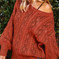 Exquisite Knitted Drop Shoulder Puff Sleeve Sweater
