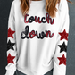 Sequined Touch Down Graphic Star Drop Shoulder Sweatshirt