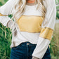 Color Block Exposed Seam Raglan Sleeve Top