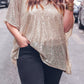 Plus Size Sequined V Neck Boxy Top