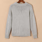 Chunky Knit Turtle Neck Drop Shoulder Sweater