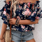 Ruffle Off Shoulder Flounce Sleeve Floral Blouse
