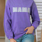 MAMA Ribbed Crew Neck Pullover Sweatshirt
