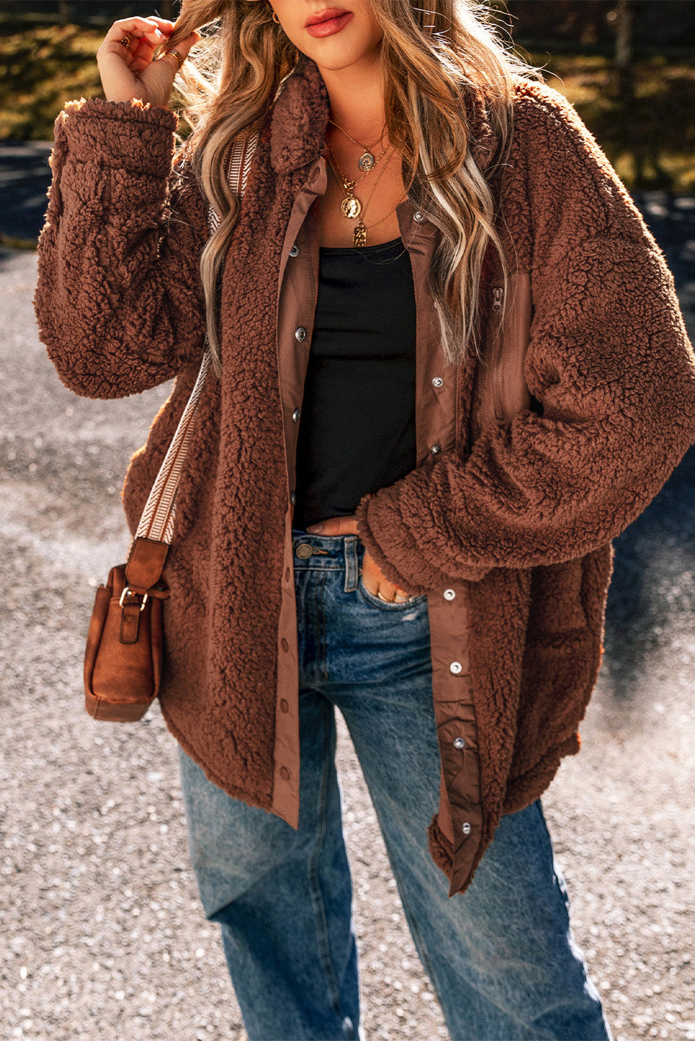 Clay Faux Shearling Teddy Bear Jacket