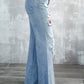 Vintage Distressed Ripped Wide Leg Jeans