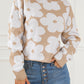 Flower Pattern Cropped Sweater