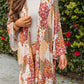 Boho Patchwork Floral Open Front Kimono