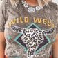Vintage Bull Head Graphic Western Fashion T Shirt