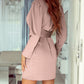 Satin Ruched V-neck Wrapped Mini Dress