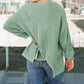 Colorblock Stitching Irregular Hem Long Sleeve Top