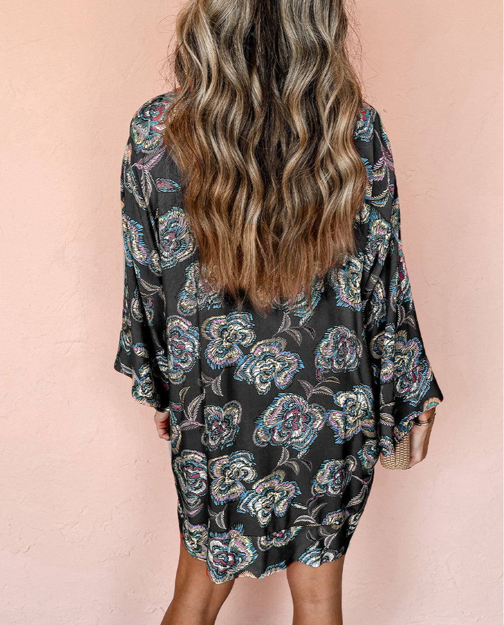 Floral Print Lapel Collar Loose Shirt Mini Dress