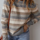 Color Block Ribbed Edge Round Neck Sweater