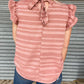 Stripes Textured Ruffle Sleeve Blouse