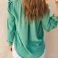 Flounce Sleeve Square Neck Button-Up Shirt