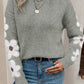 Flower Sleeve Drop Shoulder Sweater