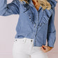 Denim Ruffled Casual Top
