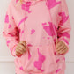 Peach Blossom Tie Dye Kangaroo Pocket Drawstring Hoodie