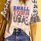 SMALL TOWN USA Graphic Waffle Knit Ruffle Sleeve T Shirt